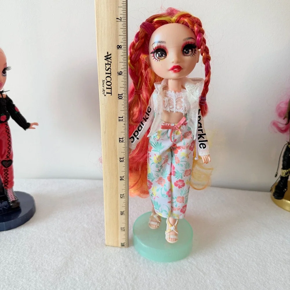 Rainbow High Dolls Lot 7 w Stands Mixed Sizes 10in‎ 11in MGA Bundle